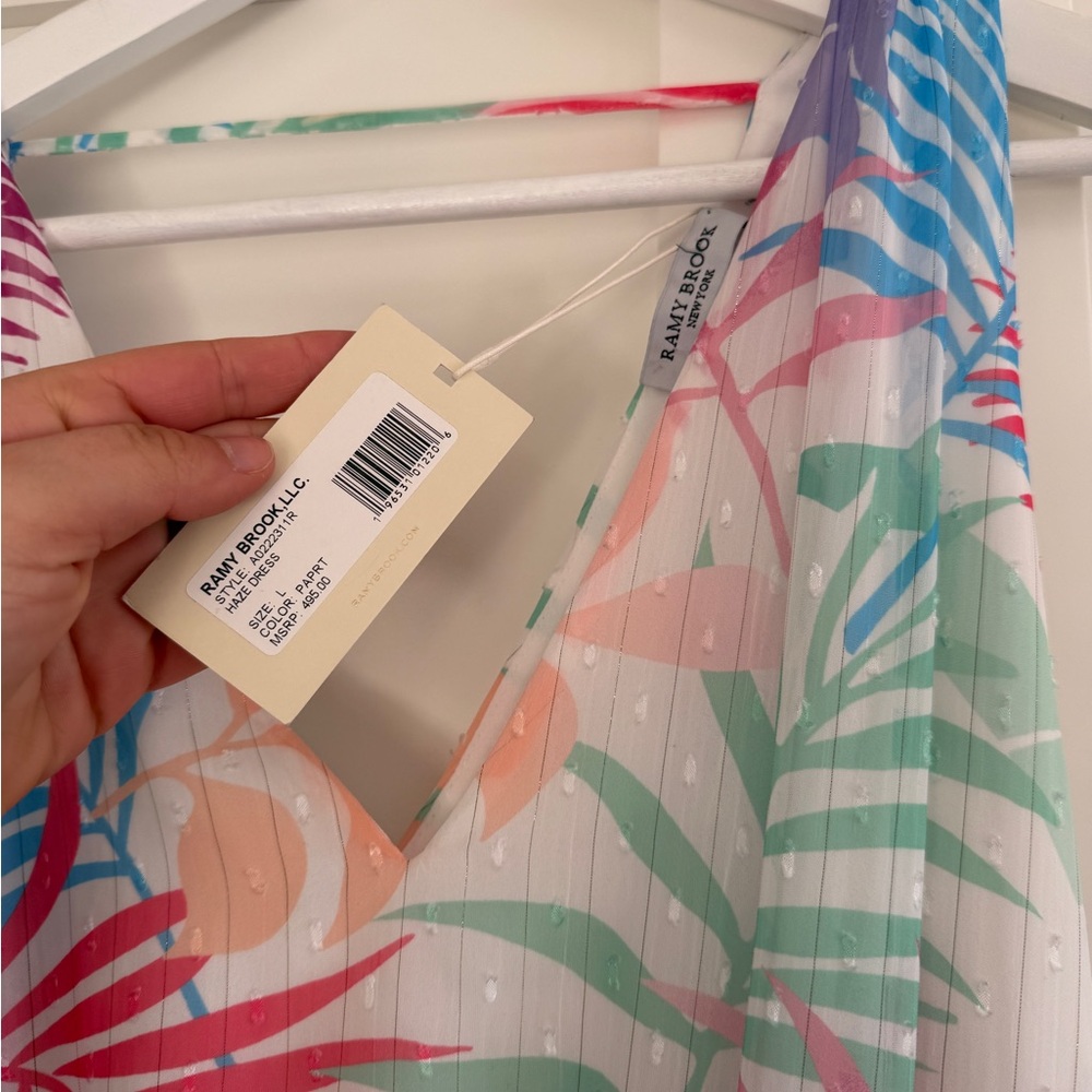NWT Ramy Brook Multicolor Leaf Print Dress - Picture 3 of 3